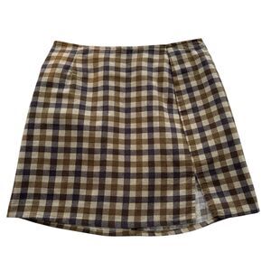 Motel Womens S Green Checkered Mini Skirt Preppy Schoolgirl Academia Clueless